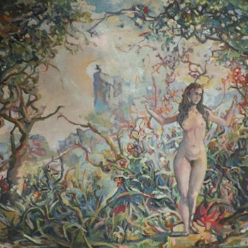 Pintura titulada "Desnudo III" por Salvador Velarde, Obra de arte original, Oleo