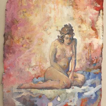 Pintura titulada "Desnudo IV" por Salvador Velarde, Obra de arte original, Oleo