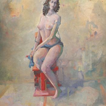 Pittura intitolato "Desnudo VI" da Salvador Velarde, Opera d'arte originale, Olio