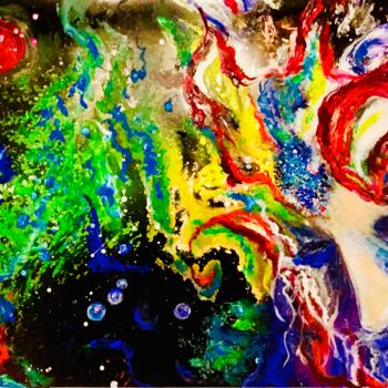 Painting titled "Chaos" by Salvatore Di Meo, Original Artwork, Oil Mounted on Other rigid panel