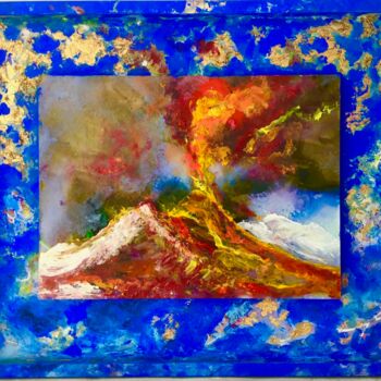Painting titled "Vesuvius" by Salvatore Di Meo, Original Artwork, Oil Mounted on Wood Panel