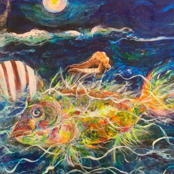 Pintura titulada "Sunfish" por Salvatore Di Meo, Obra de arte original, Oleo Montado en Bastidor de camilla de madera