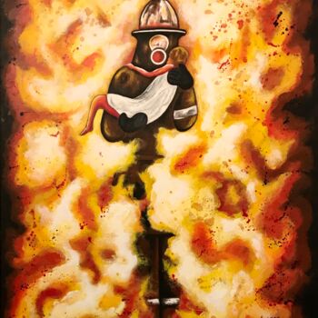 Pintura titulada "Man of fire" por Salvatore Petrucino, Obra de arte original, Acrílico Montado en Bastidor de camilla de ma…