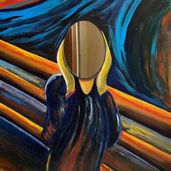 Painting titled "Dentro l’urlo" by Salvatore Petrucino, Original Artwork, Acrylic Mounted on Wood Stretcher frame