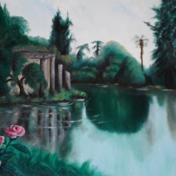 Painting titled "Camelie ai giardini…" by Salvatore Vito, Original Artwork, Oil