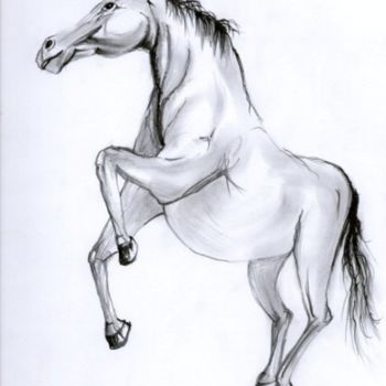 Pittura intitolato "Cavallo in movimento" da Salvatore Vito, Opera d'arte originale, Olio