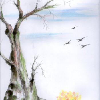 Pintura titulada "Uccelli in volo" por Salvatore Vito, Obra de arte original, Oleo