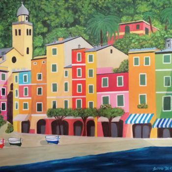 Painting titled "Portofino" by Salvo Distefano, Original Artwork, Oil
