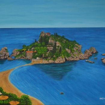 Pittura intitolato "Isola Bella (Taormi…" da Salvo Distefano, Opera d'arte originale, Acrilico