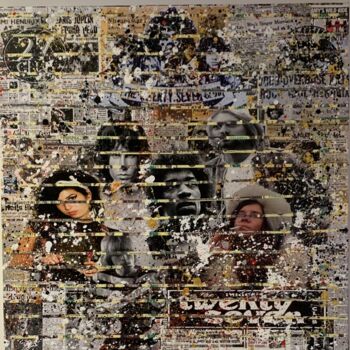 Collages getiteld "The Twenty Seven Cl…" door Sam Cast, Origineel Kunstwerk, Acryl