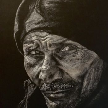 Dessin intitulée "Le berbère" par Sam Bym, Œuvre d'art originale, Pastel