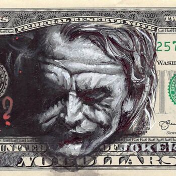 Schilderij getiteld "The Joker Bank" door Sam Guillemot, Origineel Kunstwerk, Acryl