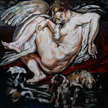Pittura intitolato "" Trois vies dans u…" da Sam Keusseyan Gladiateur, Opera d'arte originale, Acrilico