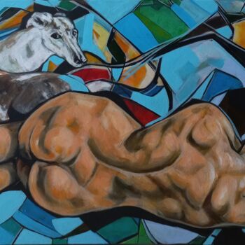 Pintura intitulada "" toi et moi.. quoi…" por Sam Keusseyan Gladiateur, Obras de arte originais, Acrílico