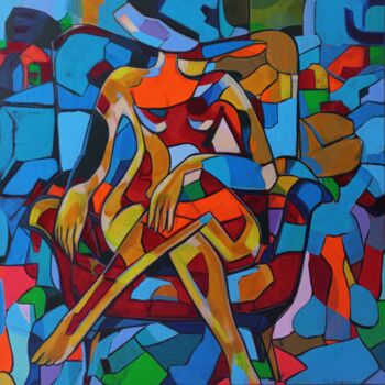 Painting titled "Tu est loin.. tu es…" by Sam Keusseyan Gladiateur, Original Artwork, Acrylic