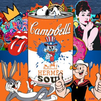 Цифровое искусство под названием "Hermès Soup" - Sam, Подлинное произведение искусства, Цифровая фотография Установлен на пл…