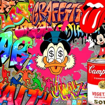 Цифровое искусство под названием "Graff Wall" - Sam, Подлинное произведение искусства, Цифровая фотография Установлен на пле…