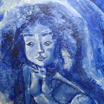 Pittura intitolato "La Muse d'Azur" da Samuel Waelti, Opera d'arte originale, Acrilico