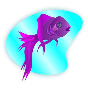 제목이 "Fish"인 디지털 아트 Samad Hasanpour로, 원작, 디지털 페인팅