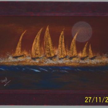 Painting titled "navigation" by Abd-Es-Samad Cherif, Original Artwork