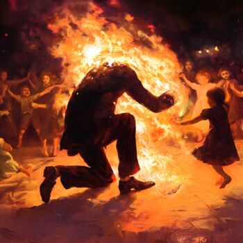 Digital Arts titled "Self Immolation" by Samael, Original Artwork, Digital Painting