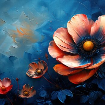 Digital Arts titled "Red Flowers" by Samael, Original Artwork, Digital Painting