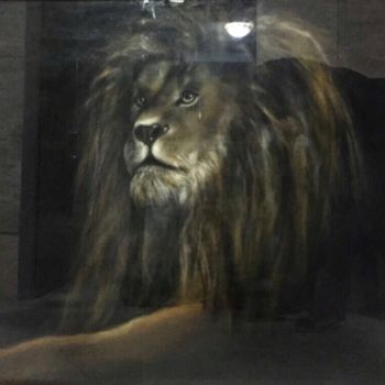 Peinture intitulée "Lion" par Samaneh Aminifar, Œuvre d'art originale, Pastel