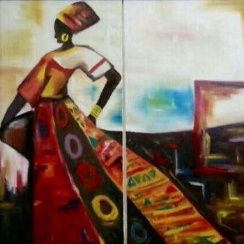 Peinture intitulée "African women" par Samaneh Aminifar, Œuvre d'art originale, Huile
