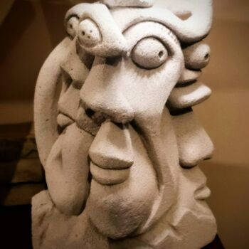 Sculpture titled "Vi Sei" by Samart, Original Artwork, Stone