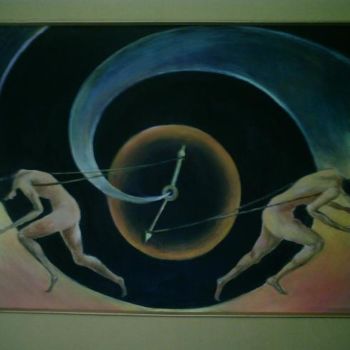 Peinture intitulée "CIRCLE OF TIME" par Sami Qureshi, Œuvre d'art originale, Huile