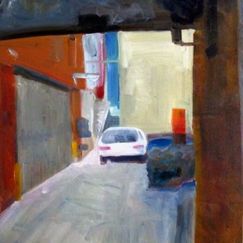 Painting titled "Alleyway_No4" by Samuel Hughes, Original Artwork, Oil