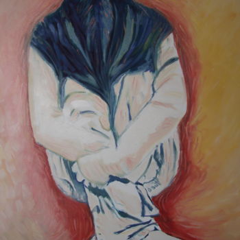 Painting titled "HOMMAGE AUX VICTIMES" by Guidjali, Original Artwork, Oil