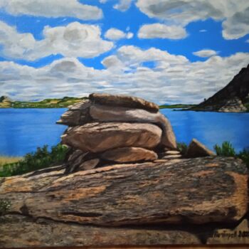 Картина под названием "скалистый берег" - Шамиль Почтарев, Подлинное произведение искусства, Акрил