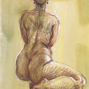 Dibujo titulada "Intimate Expressions" por Samira Yanushkova, Obra de arte original, Acuarela