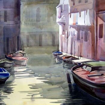 Peinture intitulée "Beauty of Venice-4" par Samiran Sarkar, Œuvre d'art originale, Huile