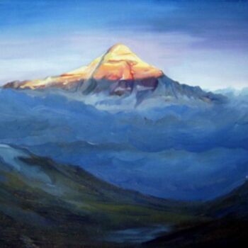 Pintura titulada "Beauty of Everest a…" por Samiran Sarkar, Obra de arte original, Oleo