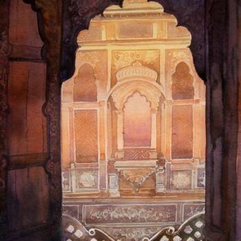 Pintura titulada "Through the Door" por Samiran Sarkar, Obra de arte original, Oleo