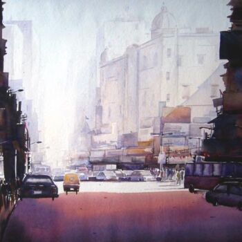 Painting titled "Early Morning at St…" by Samiran Sarkar, Original Artwork, Oil