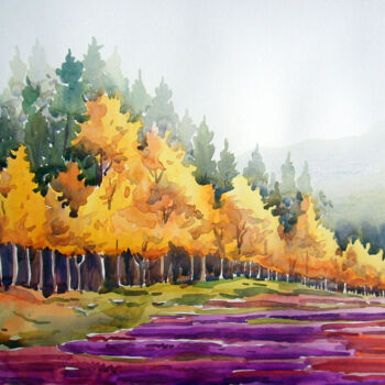 绘画 标题为“Beauty of Autumn Fo…” 由Samiran Sarkar, 原创艺术品, 水彩