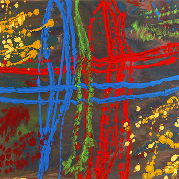 Pittura intitolato ""Entangled Crossroa…" da Sami, Opera d'arte originale, Acrilico