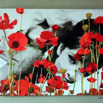 Collages titled "Audrey in Poppies" by Samitha Hess, Original Artwork