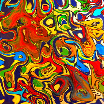 Digital Arts titled "Aqua multicolor" by Samuel Lagache, Original Artwork, 2D Digital Work