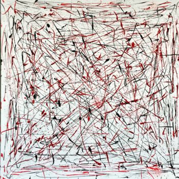Картина под названием "Red Black & White .…" - Sam Leiv, Подлинное произведение искусства, Акрил