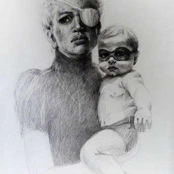「"A New Hero is Born…」というタイトルの描画 Samobrod Irinaによって, オリジナルのアートワーク, 鉛筆