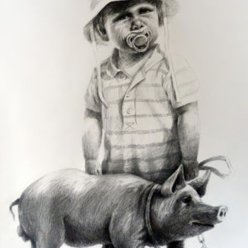 Dibujo titulada ""May the pork be wi…" por Samobrod Irina, Obra de arte original, Lápiz