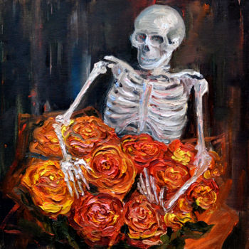 Картина под названием "Memento mori" - Анфиса Амелина, Подлинное произведение искусства, Масло