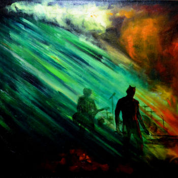 Картина под названием "Get your fight on" - Анфиса Амелина, Подлинное произведение искусства, Масло
