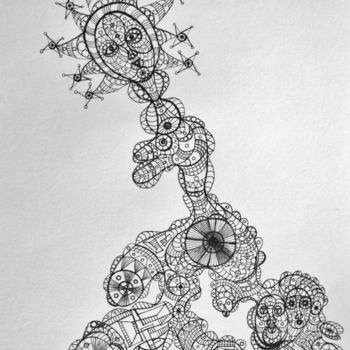 Dibujo titulada "LA VÉRITÉ EST UNE P…" por Salvador  Moreno, Obra de arte original, Rotulador