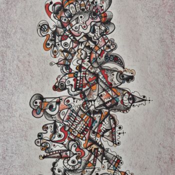 Disegno intitolato "ÊTRE HUMAIN PERDU" da Salvador  Moreno, Opera d'arte originale, Pennarello