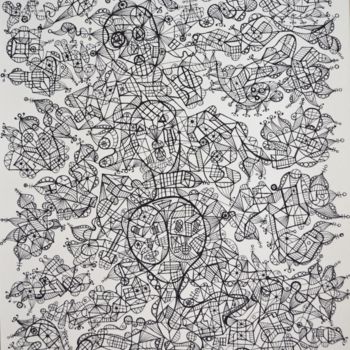 Drawing titled "L'ÊTRE N'EST PAS DO…" by Salvador  Moreno, Original Artwork, Marker